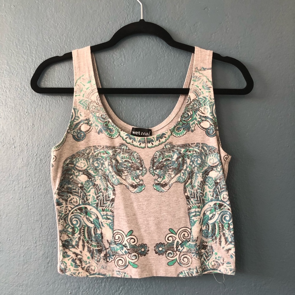Blue Tiger Crop Top